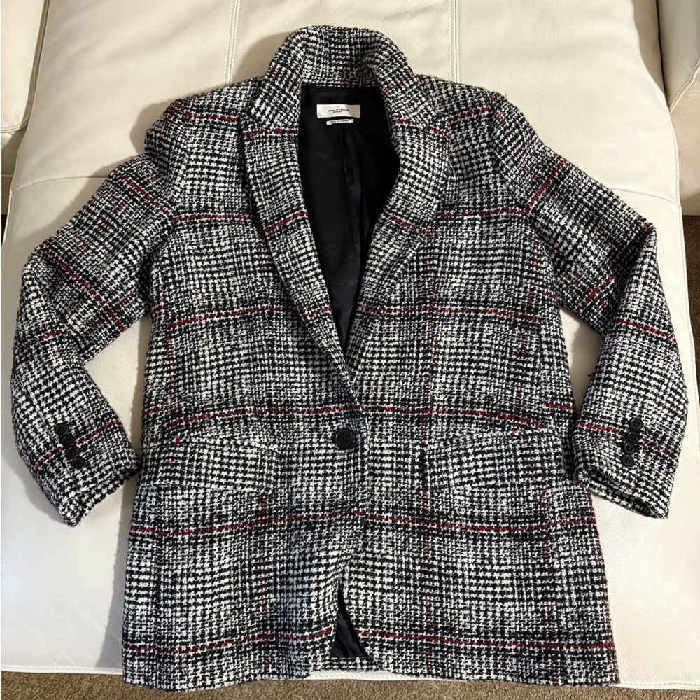 Isabel Marant Etoile Ice Checked Single Breasted Blazer - Picture 4 of 9